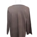 White Stag  Womans Brown Blouse XXl 3/4 Sleeve Floral Inlay 100% Cotton Photo 4