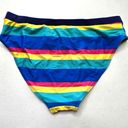 American Eagle  Blue Striped Bikini Bottoms Swimwear Swimsuit Size Medium Photo 1