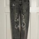 American Eagle  Grey Distressed Skinny Jeans Photo 1