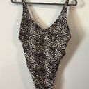 Relleciga  Leopard One Piece Sexy Swimsuit Animal Cheetah Thong XL Open Back Photo 2