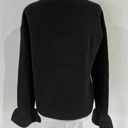 VERO MODA New  Ruffle Cuff Sweater Long Sleeve V-Neck Pullover Black Photo 7
