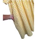 Old Navy  Dress Womens XXL Seersucker Sweetheart Neck Gingham Puff Sleeve Yellow Photo 7