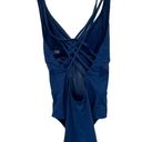 Bleu Rod Beattie  Women's Blue Sheer Mesh Panel Strappy Back One Piece Swimsuit Photo 3