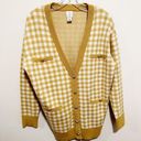 Joie  Gingham Button Front Plaid Long Cardigan Sweater Photo 0