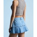 PacSun Medium Blue Pleated Low Rise Denim Skirt In Size 24 Photo 1