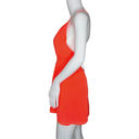 superdown  Dress Women XS Orange Fit & Flare Mini Deep V Sexy Cocktails Party Photo 2