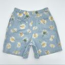 Daisy Vintage  Shorts‎ Summer Blue High Waisted Floral Flowers Cotton Petite Photo 1