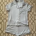 Nine West  baby blue ribbed matching button up pajamas & shorts size M/L Photo 0