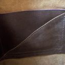 Vintage full grain leather large shoulder bag tote satchel dark brown double Photo 7