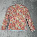 J. McLaughlin  Jacket Women Small Green Orange Floral Quilted Boho Granny Grandma Photo 2