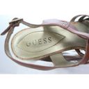 Guess Women’s  Brown Leather Strap Wedge Shoes Cork Heels Size 8M Photo 8