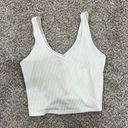 Hollister White Ribbed Tank top Photo 2