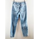 Good American  The Weekender Girlfriend Distressed Slim Jeans Light Wash Blue 4 Photo 8