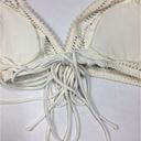 Robin Piccone  Sophia Crochet Banded Halter Bikini Top Cream L Photo 11