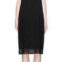 Vince Silk Rib Trim Black Sleeveless Shift Dress Photo 0