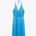 ZARA Blue Linen Blend Midi Dress Photo 5