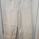 & Denim Women's High Waist Raw Cut Wide Leg Crop Pants White Light Wash Size 31 Photo 0