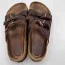 Birkenstock  Womens Size 38 US 7  Florida Leather Sandals Strappy Slip On Brown Photo 5