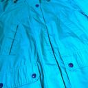 Pacific trail Vintage  Jacket Windbreaker Snap Hood Blue Green  Womens Medium Photo 6