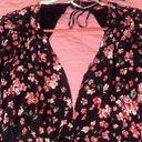 Lulus Black Floral Backless Long Sleeve Romper Photo 1