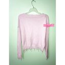 Brooklyn Karma NEW  Distressed Low V Sweater Blush Photo 3