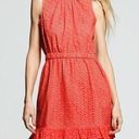 Peter Som  DESIGNATION Coral Pink Orange Nude Eyelet Sleeveless Fit Flare Dress 8 Photo 0