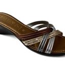 Italian Shoemakers  Womens Sandal 10 Brown Wedge Mule Platform 2" Slip On Shoes Photo 0