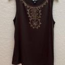 AB Studio | Brass Beaded Brown Tank Top Photo 6