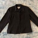 Vintage Blue  Ice Black Faux Micro Suede Embroidered Open Front Blazer Size 8 Photo 4