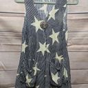 Paradise USA Navy Cream Star Beach Boho Women's Swim Cover Up Dress Size Medium Photo 0