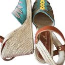 Anthropologie  Paloma Barcelo Teal Shoelace Wedge Espadrilles Size 9‎ Photo 8