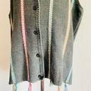 Vintage Sweater Vest Cardigan Gray Colorful Stripes Size undefined Photo 3