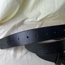 American Eagle  Black Leather Belt Brass Tone Buckle Casual Indie Unisex  L/XL Photo 3