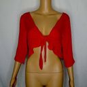 For Love & Lemons  Toledo Tie Front Crop Top Red Photo 1