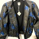 Haute Hippie  Ruth Metallic Floral Brocade Bomber Jacket - size XL Photo 7