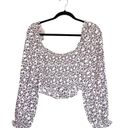 ASTR NWT  the Label Floral Print Long Sleeve Crop Corset Top Cream Mauve Floral Photo 2