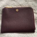 Dagne Dover Danger Dover Burgundy Pebbled Leather Zipper Pouch Clutch Wristlet Wallet  Photo 0