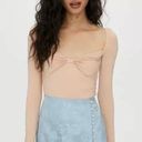 Wilfred  Women Cropped Top M Peach Knotted Sweetheart Bodice Lined Coquette Y2K Photo 7