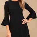 Lulus Center of Attention Black Flounce Sleeve Dress Photo 0