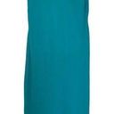 Talbots  Women’s V-neck Chiffon Overlay Turquoise Tank Maxi Dress Photo 0