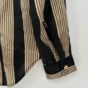 L'Agence  Tyler Long Sleeve Silk Blouse in Dark Champagne & Black Stripe XS/T Photo 5