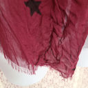 Mark & Spencer NWT  maroon black sheer star scarf Photo 1
