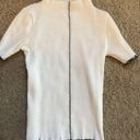 ZARA White short sleeve top with black contrast stitching never worn Photo 0