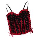 Y2k George Black & Red Heart Print Bustier Corset Top 38C Size undefined Photo 0