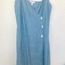 Topshop  Blue Jean Pin Stripe Fold Over Pearl Button Dress- Size 8 Photo 1