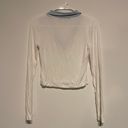 Glassons Blue Collared White Long Sleeve Top Photo 3