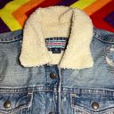 Polo Vintage  Ralph Lauren no 67 distressed denim jean jacket Sherpa size M EC Photo 3