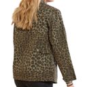 Good American  womens 1 small utility jacket sage leopard green new schaket butto Photo 11