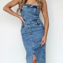 Lane 201  Denim Tube Midi Dress Photo 0