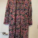 J.Crew  Womens Floral Print Midi Shirt Dress Crew Neck Long Oversized Sleeve XXS Photo 0